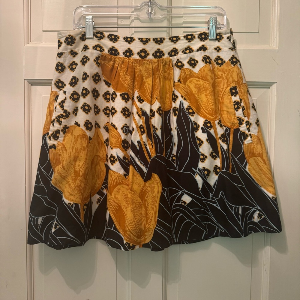 Anthropologie Vintage Edme & Esyllte Printed Cotton Skirt Size Medium